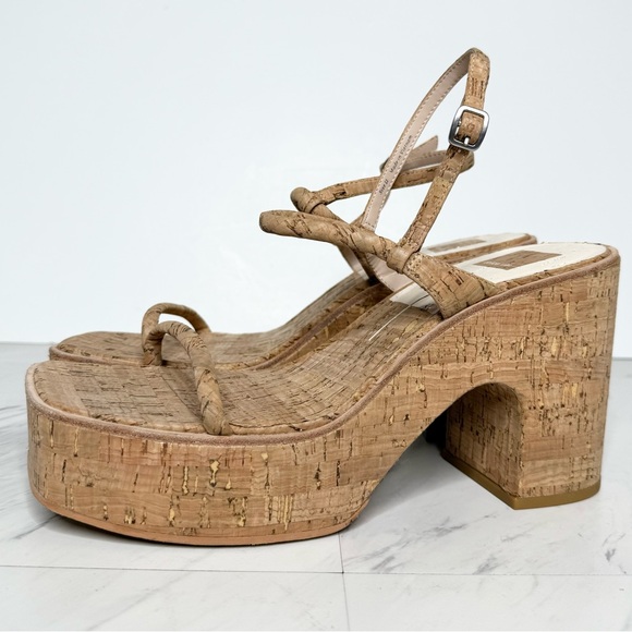 New! Dolce Vita Jodie Cork Platform Heeled Sandal 11 - Picture 1 of 14